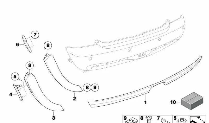 Piloto lateral trasero derecho OEM 63147165872 para MINI R50, R52, R53. Luz de marcación lateral trasera original MINI.