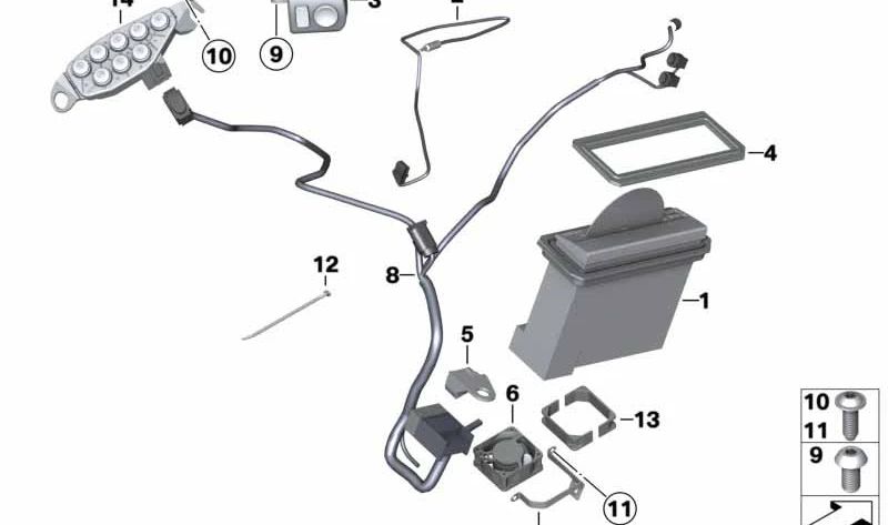 Mazo de cables de radio OEM 61127711008 para motos BMW R 1200 RT, R 900 RT (K26). Original BMW Motorrad.