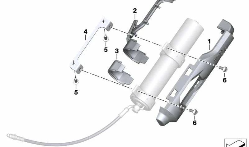 Soporte trasero OEM 33548404384 para motos BMW F 900 R (K83, K84), F 900 XR (K83, K84). Original BMW Motorrad.