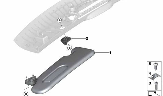 Parasol izquierdo sin etiqueta OEM 51447392365 para MINI F57, F67, F56, F54, F55, F60. Original MINI.