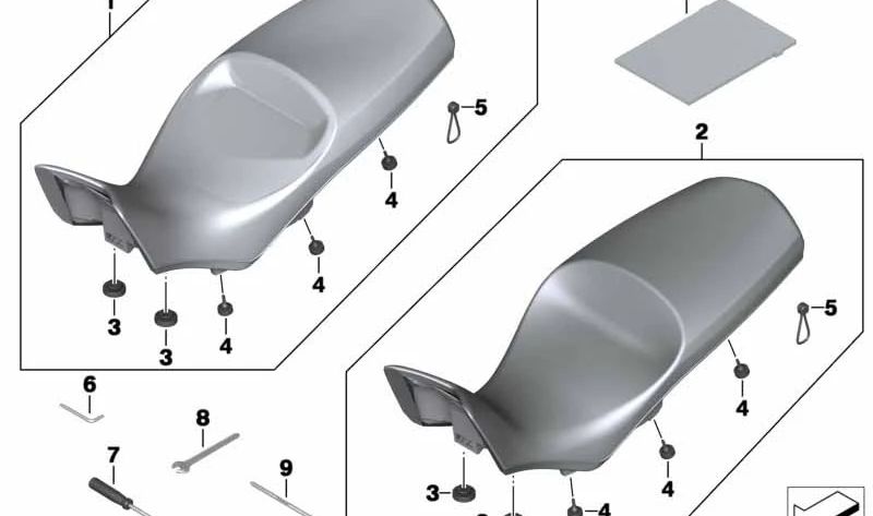 Banco de asiento bajo negro OEM 52538535834 para motos BMW F800GS Adventure, F700GS Adventure. Original BMW Motorrad.