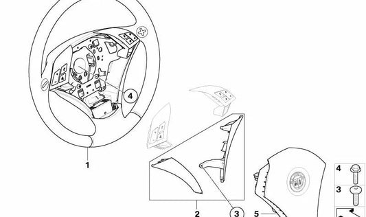 Tornillo Torx Interior OEM 32346763366 para BMW E60, E61, E63, E64, E65. Original BMW.