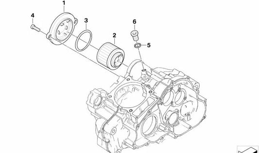 Tapa del filtro de aceite OEM 11147700193 para motos BMW G 650 GS, G 650 GS Sertão, G 650 X. Original BMW Motorrad.