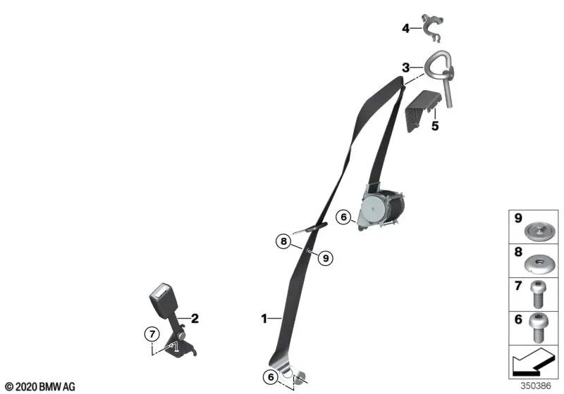 Correia inferior traseira esquerda para BMW i I01N (OEM 72119479515). BMW originais.