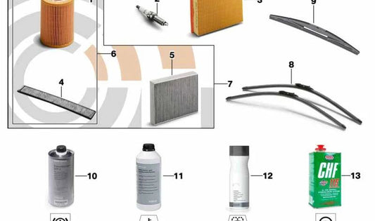 Juego de escobillas limpiaparabrisas OEM 61615A87C91 para BMW X5 E70 (modelos: 3.0d, 3.0sd, 3.0si, 4.8i, MGY, xDrive30d, xDrive35i, xDrive40d, xDrive50i, xDriveM50d). Original BMW.