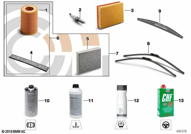 Elemento de filtro de ar OEM 13717577458 para BMW F07, F10, F11, F06, F12, F13, F01, F02, X5 E70, X6 E71... e muito mais. BMW genuíno.
