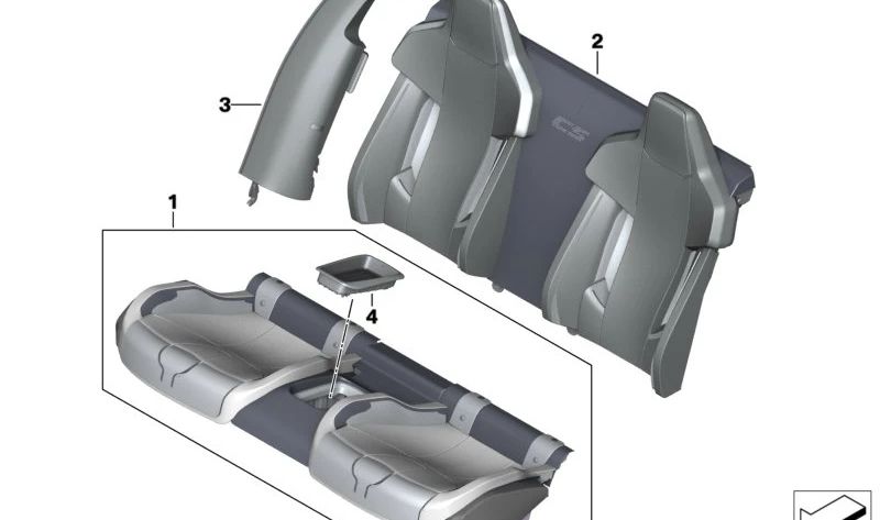 Bandeja organizadora interior OEM 52207353208 para BMW F23, F23N, F90N. Original BMW.