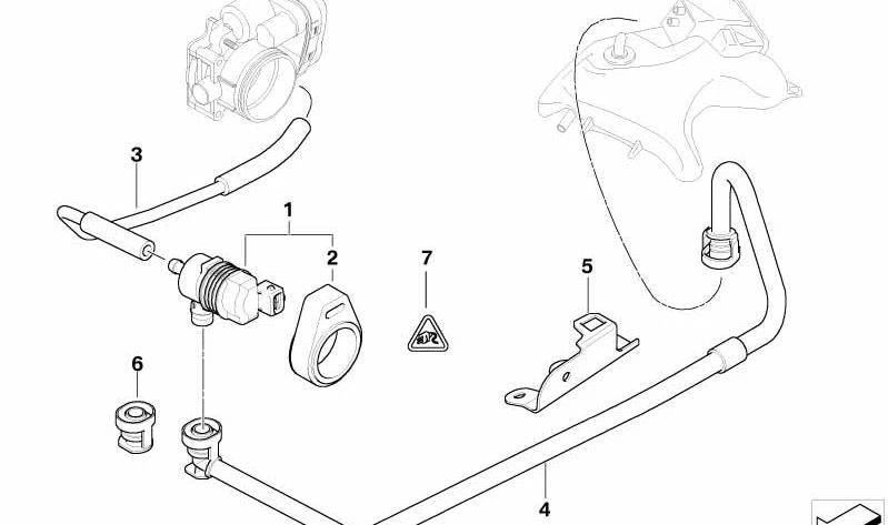 Tubo de ventilación del depósito OEM 13907557924 para BMW E46, E39, E65, E66, E53, Z4 E85. Original BMW.