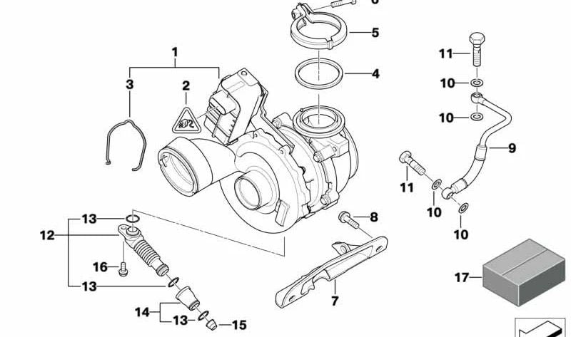 Clip de fijación OEM 17517798485 para BMW E81, E82, E87, E88, E90, E91, E92, E93, E60, E61, E84, E83, E89. Original BMW.