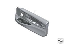 Garniture de porte gauche en cuir artificiel noir OEM 51417389493 pour BMW Série 4 F32, F33, F32 LCI, F33 LCI. Véritable BMW.
