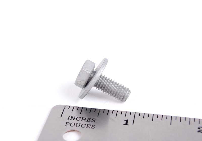 Hexagonal screw with washer for BMW E87, F20, F21, F40, F52, F70, F22, F23, F44, F45, F46, F87, G87, U06, E21, E30, E36, E46, E90, F30, F31, F34, F35, F35, F G80, G81, F32, F33, F36, F82, G22, G23, G26, G82, G83, E12, E34, E39, E60, F07, F10,