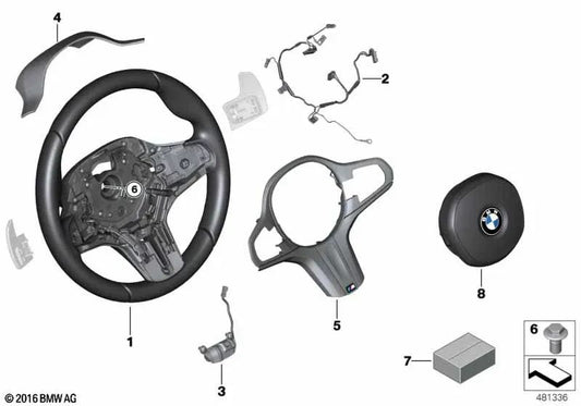 M Sport Leather Steering Wheel for BMW G14, G15, G16, G05N, G06N, G07N (OEM 32305A5C375). Genuine BMW.