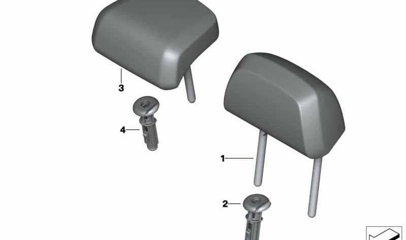 Reposacabezas de cuero sintético negro OEM 52208094291 para BMW G20 {316d, 318d} (todos los modelos compatibles). Original BMW.