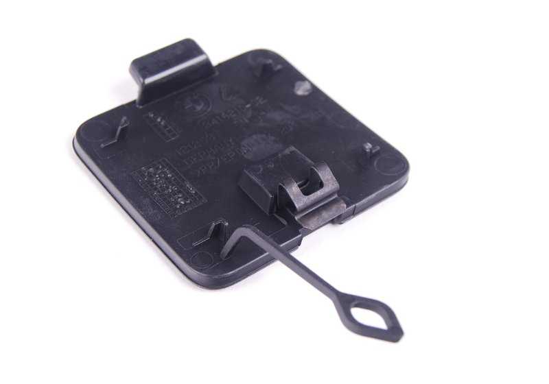 Tapa gancho remolque delantero OEM 51113416210 para BMW X3 E83 (modelos 1.8d, 2.0d, 2.0i, 2.0sd). Compatible con producidos entre 2006 y 2010. Color negro. Recambio original BMW.