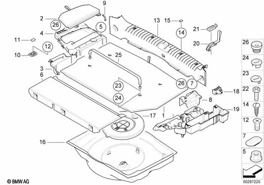 Support plate OEM 51477008052 for BMW 3 Series E46 (316i, 318d, 318i) from 01/2002 to 07/2005. Genuine BMW.