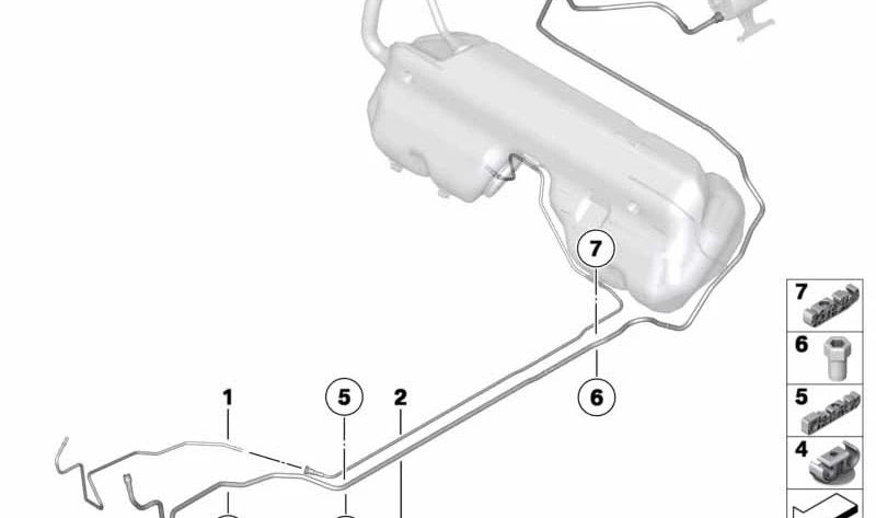 Tubería de combustible OEM 16127207022 para BMW Z4 E89 (Modelos 2009-2016). Original BMW.