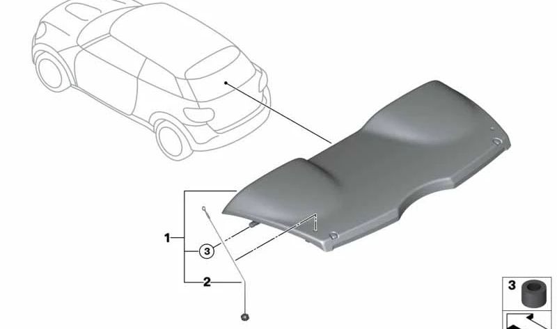 Fondo de depósito OEM 51479808905 para MINI Paceman R61 (03/2012 - 09/2016). Original MINI.