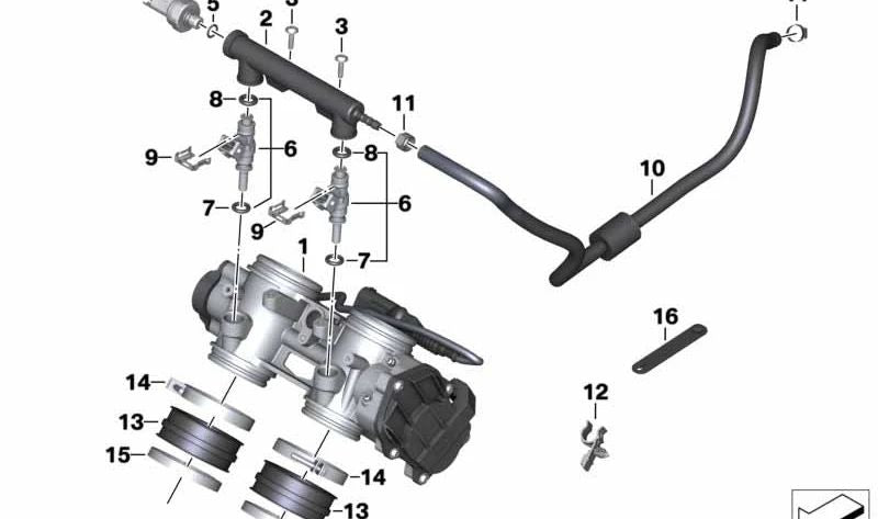Tubo flexible de combustible OEM 13547682690 para motos BMW F700GS, F650GS, F800GS, F800GS Adventure. Original BMW Motorrad.