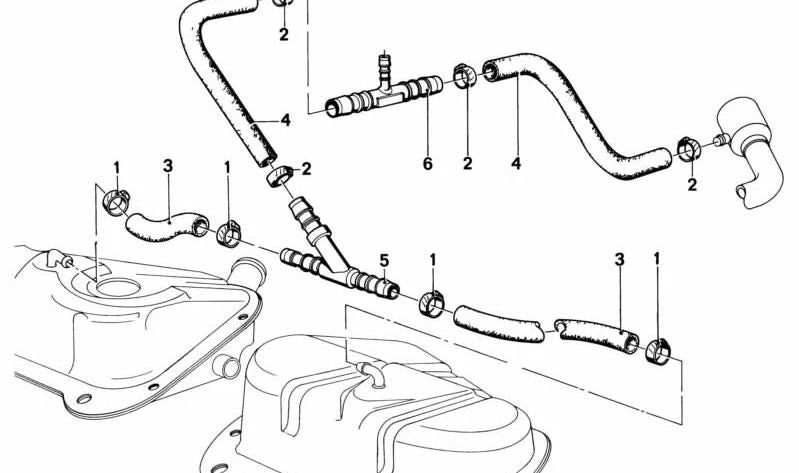 Conector de reparto OEM 16121115537 para BMW E21 {315, 316, 318}. Original BMW.