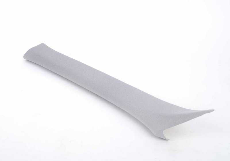 Tapa embellecedora izquierda del parabrisas OEM 51438173497 para BMW E36 {316i, 318i, Coupé, Compact, Touring, Cabrio, Berlina}. Color gris. Recambio original BMW.