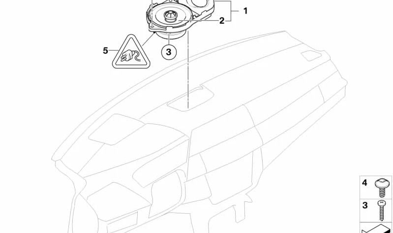 Soporte de altavoz del salpicadero OEM 65137842197 para BMW E70, E70N, E71, E72. Original BMW.