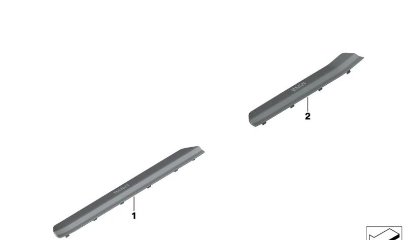 Embellateur d'entrée en idiot gauche pour la série BMW 7 G70 (OEM 51475A1E013). BMW d'origine