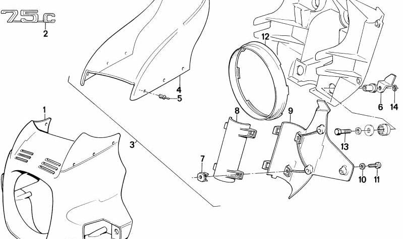 Cubierta lateral derecha OEM 46632303118 para BMW Motorrad K100, K1. Recambio original BMW para carenado derecho. Compatibilidad total con modelos mencionados.