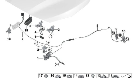 Kombiniertes OEM 51237326518 für BMW F40, F70, F44, F45, F46, U06, F74, F48, U11, U12, F39, U10, U25. Original BMW.