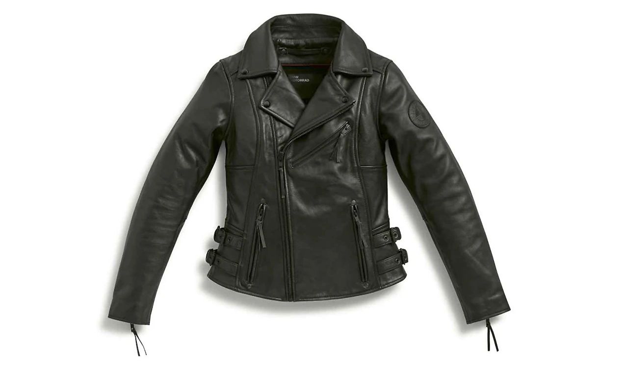 Chaqueta de cuero FlatTwin negra talla L OEM 76899445967 para mujer. Válido para BMW. Original BMW Motorrad.