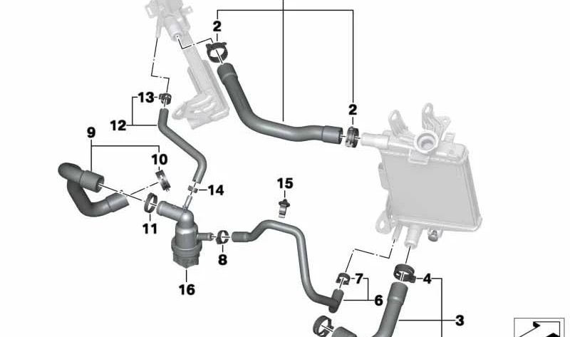 Tuyau de purge d'air de liquide de refroidissement OEM 17128523485 pour motos BMW R1200GS, R1250GS, R1200RT... et plus encore. BMW Motorrad d'origine.