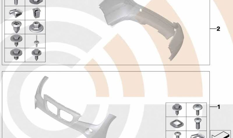 Composant d'assemblage du pare-chocs avant pour BMW E84 (OEM 51112410287). BMW d'origine