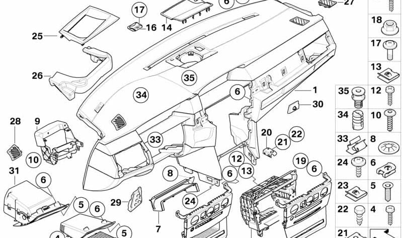 Cubierta de cuero para Head-Up Display OEM 62308040887 para BMW E60, E61. Original BMW.