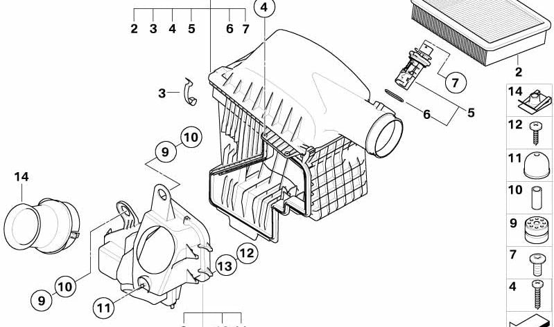 Silenciador de admisión OEM 13717567157 para BMW E65, E66. Original BMW.