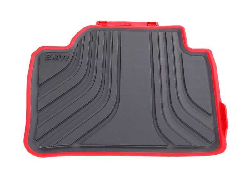 Alfombrillas de goma para todo clima OEM 51472219803 para BMW F30, F31, F80, F36. Juego trasero. Original BMW.