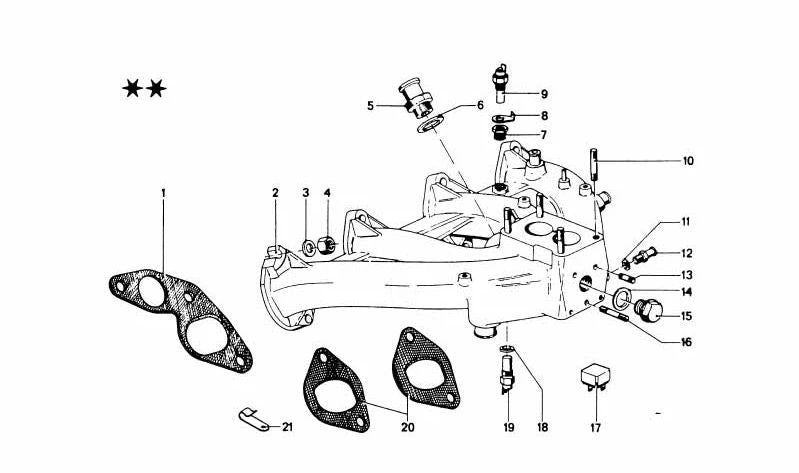 Interruptor de temperatura OEM 61311355228 para BMW E12, E21, E23, E24, E28, E30, E32, E34. Compatible con sistema de refrigeración. Recambio original BMW.