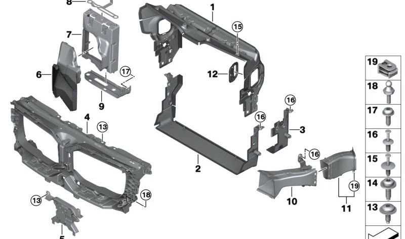 Conducto de aire para freno delantero izquierdo OEM 51749451685 para BMW G09. Original BMW.