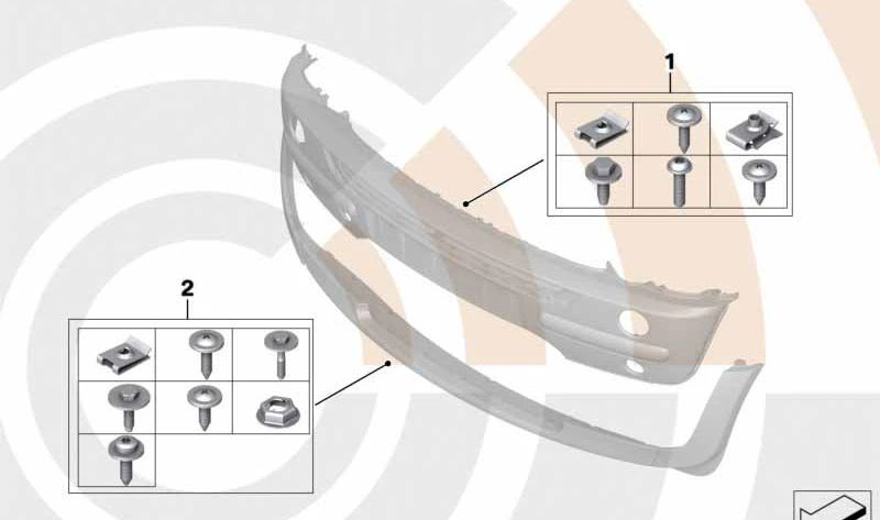 Juego de piezas adosadas para parachoques delantero OEM 51112311959 para MINI R50, R53, Cabrio R52. Original MINI.