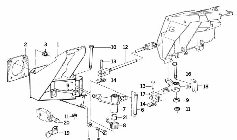 Muelle de retorno OEM 35211161804 para BMW E34, E32, E31. Repuesto original BMW.