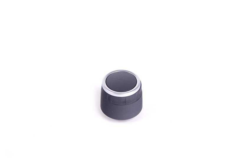 Botón cromado mando radio OEM 65129185188 para BMW X3 E83 (modelos 1.8d, 2.0d, 2.0i, 2.0sd). Compatible con radios Business CD, Basic CD, Navigation y CID. Original BMW.