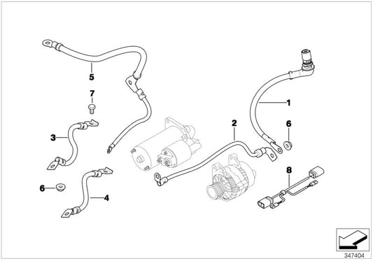 Cable del sistema de precalentamiento OEM 12427789231 para BMW E46, E90, E91, E92, E60, E61, E63, E64, E65, E66, E83, E53. Original BMW.