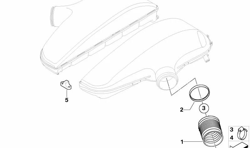 Fuelle de admisión OEM 11617834213 para BMW E60 M5, E61 M5, E63 M6, E64 M6. Compatible con motores S85. Original BMW.