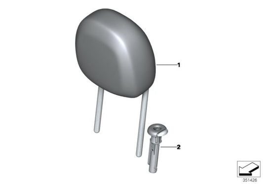Tapizado sport respaldo eléctrico tela izquierda OEM 52107406879 para MINI F55, F55 LCI, Clubman F54, Countryman F60... y más. Original MINI.