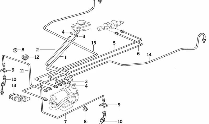 Tubería de freno OEM 34326755708 para BMW E36 y E31. Recambio original BMW.