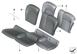 Funda de respaldo tejido/cuero derecha OEM 52207939548 para MINI F55 (09/2013 - 03/2021). Original MINI.