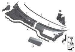Moldura soporte cubierta salpicadero OEM 51312756196 para MINI R56, R55, R57, R58, R59... y más. Original MINI.