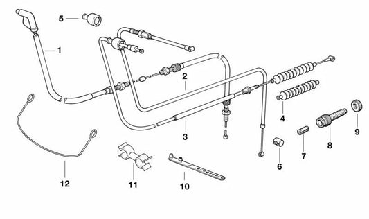 Cable del embrague OEM 32732324962 para motos BMW R1100RS, R1100S. Original BMW Motorrad.