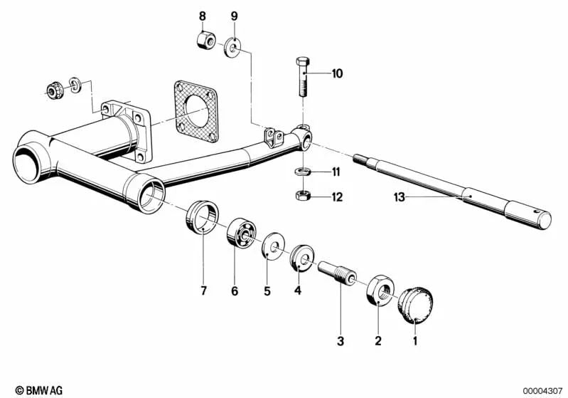 Eje de fijación para BMW R248 (OEM 33411241728). Original BMW.