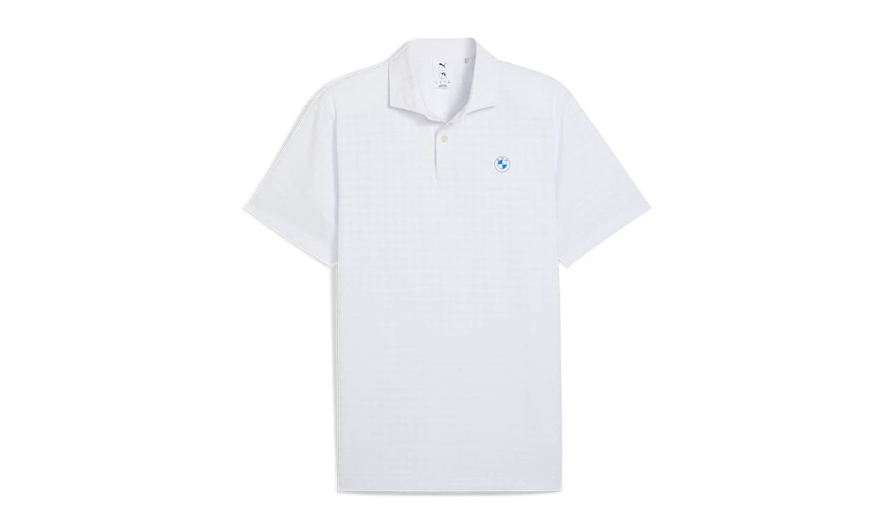 White houndstooth polo for BMW Golf 2025, size S, M, L, XL, XXL. Valid for BMW. Genuine BMW.