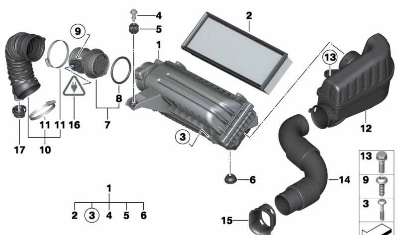 Contador de masas de aire OEM 13627542418 para MINI R56, Clubman R55, Cabrio R57... y más. Original MINI.