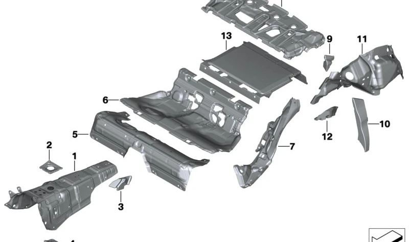 Aislamiento acústico túnel delantero OEM 51487952606 para BMW G26. Original BMW.